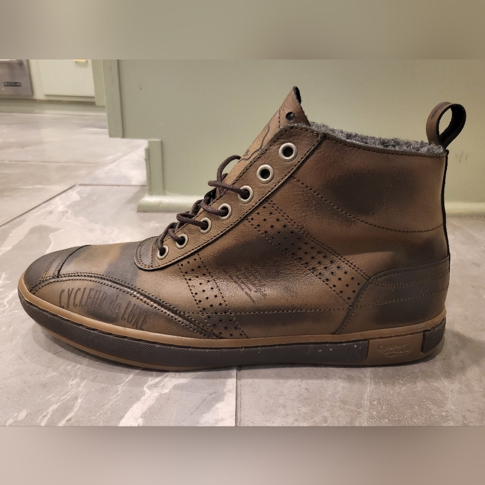 Cycleur De Luxe Brown Leather City Racer Wool Lined Sneaker Mens Sz US 10 UK 9
